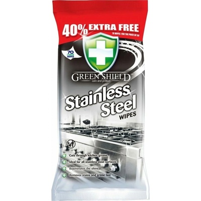 Green Shield Stainless Steel vlhčené ubrousky na povrchy z nerezové oceli 50 ks