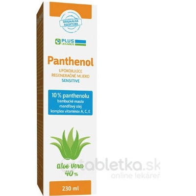 Plus Lekáreň Panthenol 10% telové mlieko sensitive upokojujúce 230 ml