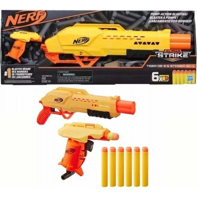 Pistole Nerf Alpha Strike 3 Tiger DB6 a Stinger SD1