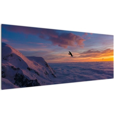 Obraz při západu slunce, Mt. Blanc, jednodílný 145x58 cm