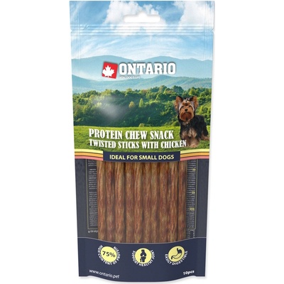 ONTARIO Žuvacia krútená tyčinak Proteín kura 12,7 cm 10 ks