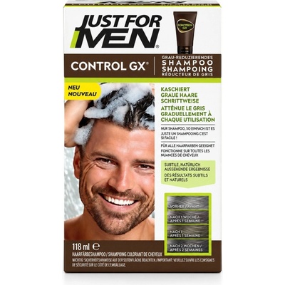 JUST FOR MEN Control GX odbarvovač šedin Šampon pro muže, který postupně navrací přirozenou barvu vlasů