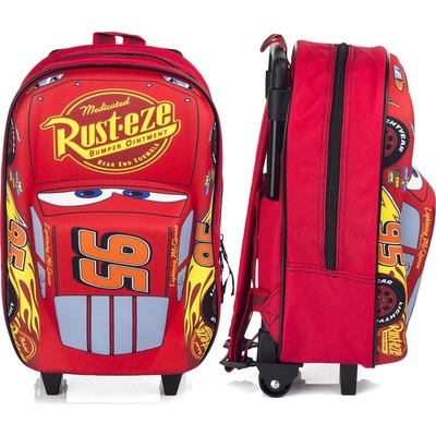 Vadobag na kolečkách Cars 3D II červený