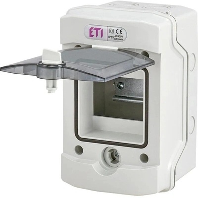 ETI Rozvádzač nástenný 4M IP65 dvierka transp. 201x128x120mm ECH-4G