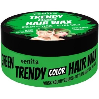 Venita Trendy Color Hair Wax Ultra Hold farebný vosk na vlasy ultra držanie 75 g zelený