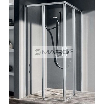 Kermi Liga Dveře sprchové pro kombinaci s posuvnými dveřmi LI C2L 90 x 200 cm, levé, profil: stříbrný lesklý, výplň: čiré sklo s KermiClean LI C2L 09020 VPK – Hledejceny.cz