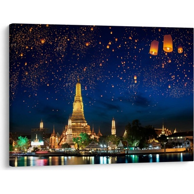 Obraz - Lampióny šťastia, Bangkok, jednodielne 70x50 cm