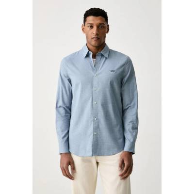 Guess pánska bavlnená košeľa M6BH33.W4283 modrá