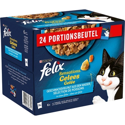 Felix Sensations Jellies 120 x sardinky losos pstruh 85 g
