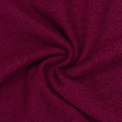 Teddy bouclé fleece - tmavá malina 639