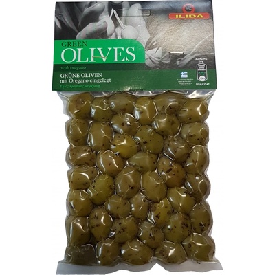 Ilida Olivy zelené s oregánem, s peckou 250 g – Hledejceny.cz