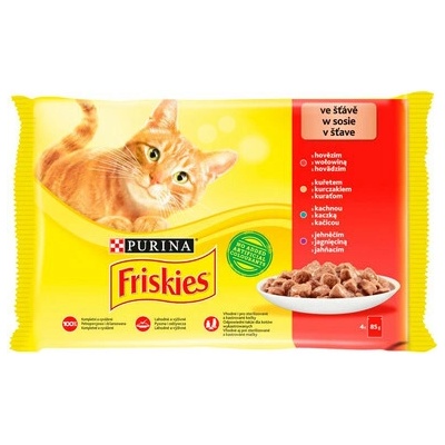 FRISKIES Mulipack mix mäsa Krmivo pre mačky v omáčke 4x85 g