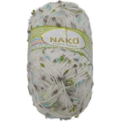Bellatex Příze PARIS BEBE 100g / 175 m bílá, zelená, šedá, modrá: nopky