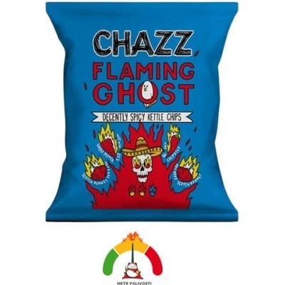 Chazz chipsy s příchutí chilli papričky Ghost pepper pálivost: 2/3 50 g