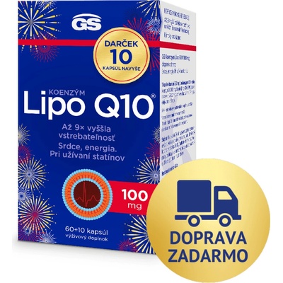 GS Koenzým lipo Q10 100 mg 60 + 10 kapsúl
