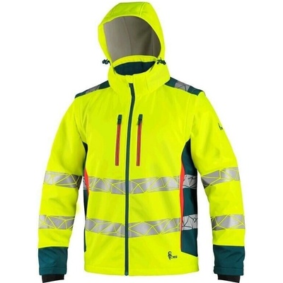 CXS BEDFORD výstražná bunda pánská softshell žluto-petrolová