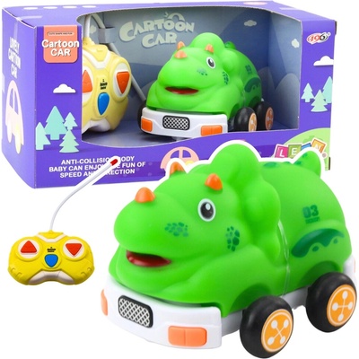 LeanToys RC auto na dálkové ovládání pro batolata Zelený dinosaurus