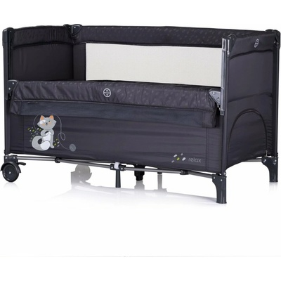 Chipolino Postýlka cestovní se sklopnou bočnicí Relax Anthracite