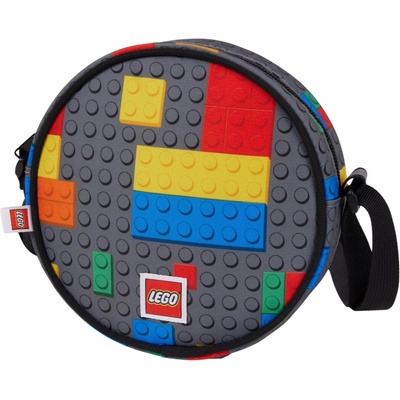 Meccano Lego Colorful Bricks okrúhla crossbody taška