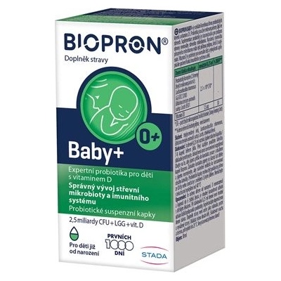 Biopron Baby + probiotika + vitamin D pro děti od narození kapky 10 ml