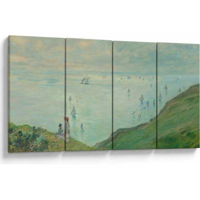 Obraz - Henri Fantin-Latour, Cliffs at Pourville, reprodukcia, štvordielne 160x80 cm