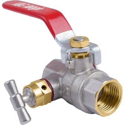 V&G Valogin Kulový kohout FF 3/4" S VYPOUŠTĚNÍM, PN30 Páka, UCPÁVKA, plnoprůtok 140034