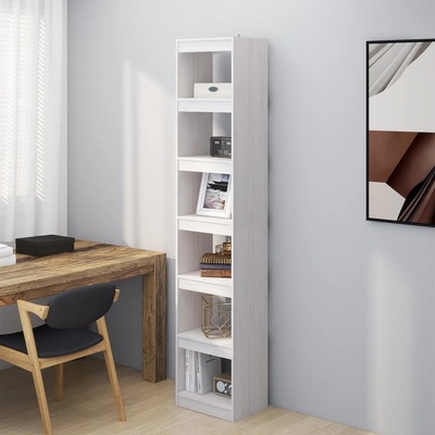HangarStore.cz Knihovna/dělicí stěna bílá 40x30x199 cm masivní borovice, 808154