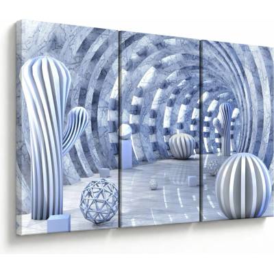 Obraz - 3D abstrakcia, trojdielne 120x80 cm