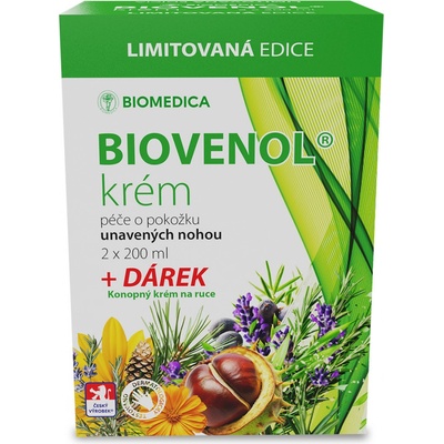 Biomedica Biovenol krém 2x200 ml + konopný krém na ruce 100 ml – Hledejceny.cz