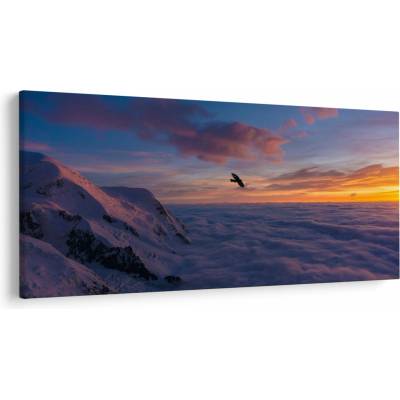 Obraz pri západe slnka, Mt. blanc, jednodielne 200x100 cm
