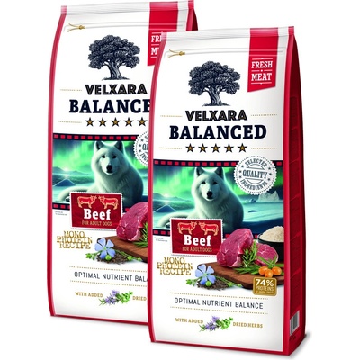 Velxara Balanced FM Dog Adult Monoprotein Beef & Rice 2 x 12 kg