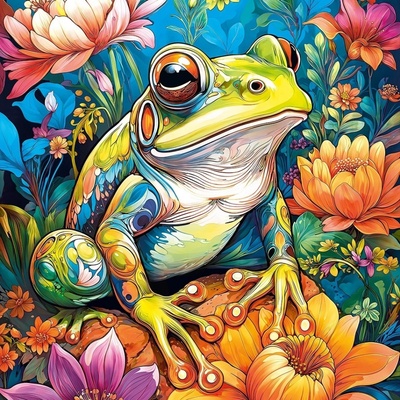 Cherry Pazzi Květinová žába Flower Power Frog 1000 dílků