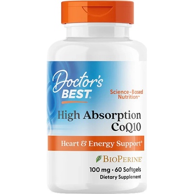 Doctor's Best CoQ10 + BioPerine, Koenzym Q10, 100 mg, 60 softgel kapslí