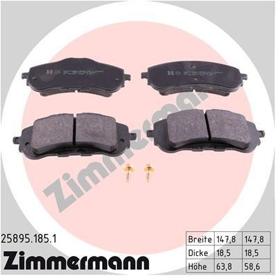 Sada brzdových platničiek kotúčovej brzdy ZIMMERMANN 25895.185.1