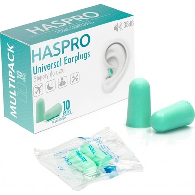 Haspro Multi špunty do uší zelené 10 párů