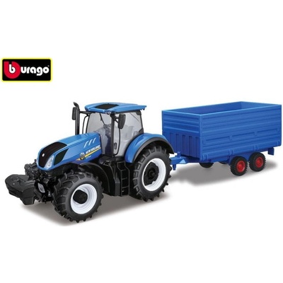 Bburago Farm Traktor New Holland s vlečkou na seno 1:32