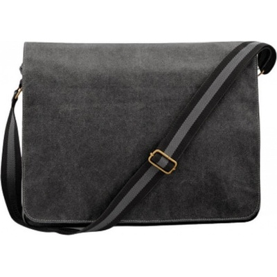 Quadra plátěná vintage taška přes rameno QD610 Vintage Black 40 x 30 x 12 cm