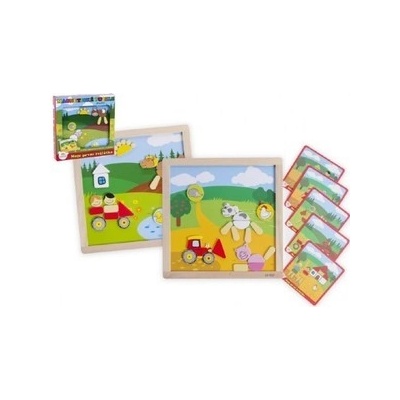 Teddies magnetické puzzle dřevěné Moje první zvířátka 57 dílků