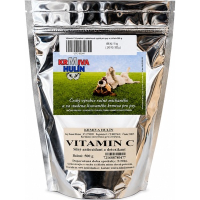 Krmiva Hulín Vitamín C Kyselina L-ascorbová sypká pro psy 500 g