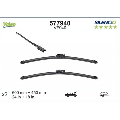 Valeo Silencio Flat Blade set 600+450 mm VA 577940