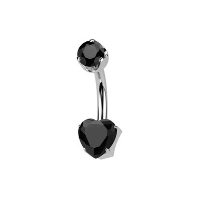 Šperky4U piercing do pupíku srdíčko titan Achát TIT1556