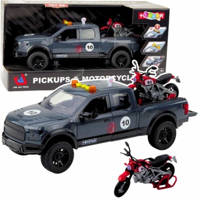 LeanToys Pickup s motorovými světly zní šedě 1:12