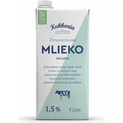 Kukkonia Žitnoostrovské trvanlivé bezlaktózové mlieko 1 l
