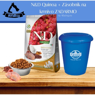 N&D Quinoa Grain Free Dog Skin & Coat Quail & Coconut 7 kg
