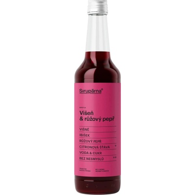 Sirupárna Domácí Višeň & Růžový Pepř Sirup 0,5 l