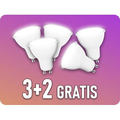 V-TAC LED žiarovka GU10 7,5W, 610lm, 38°, 3+2 Studená biela
