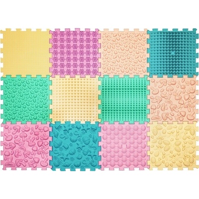 Ortek Masážní podložka Puzzle Mix Pastel 10 prvků