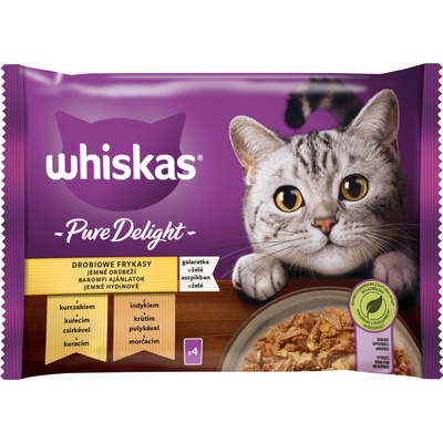 Whiskas Pure Delight Drůbeží lívance s kuřecím a krůtím masem 4 x 85 g