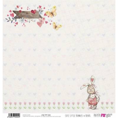 Scrapbookový papír ROZTOMILÝ MALÝ KRÁLÍČEK - Scrap paper CUTE LITTLE BUNNIES