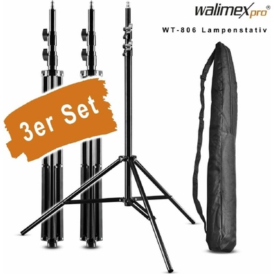 walimex Set of 3x wT-806 Lamp Tripod, 256cm, 17698-628565